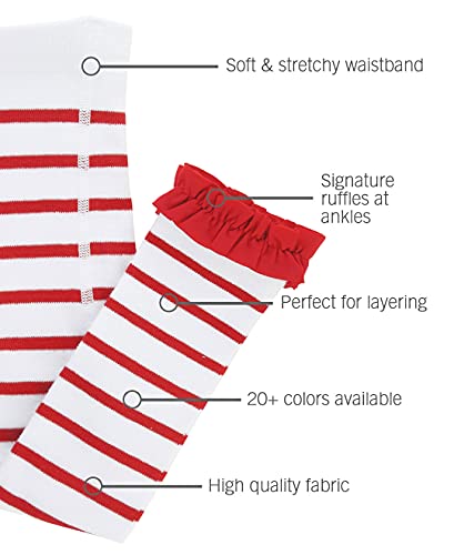 Image of RuffleButts Little Girls Solid Knit Footless Ruffle Tights