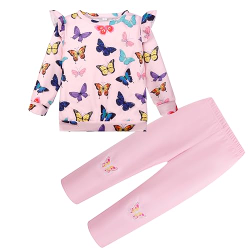 Image of RETSUGO Little Girls 2 Piece Clothing Sets Toddler Unicorn Sweatshirts and Leggings Cotton Fall Winter Casual Outfits 3-8T