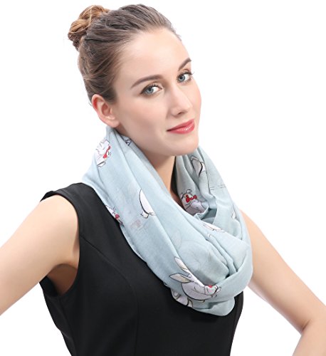 Lina & Lily Rabbit Bunny Print Women's Infinity Scarf Lightweight2