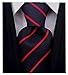 Scott Allan Collection Pencil Stripe Ties for Men - Woven Necktie - Black w/Red