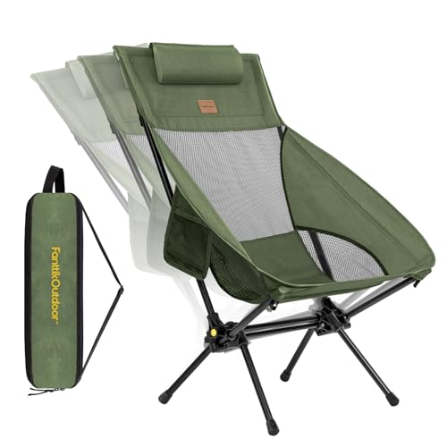 Image of FanttikOutdoor Zeta L8 Max Camping Chair, Portable & Lightweight, Comfort-Driven Foldable Rocking Chair with Carry Bag for Camping, Hiking, Patio, Fishing, Support up to 250 lbs, Green