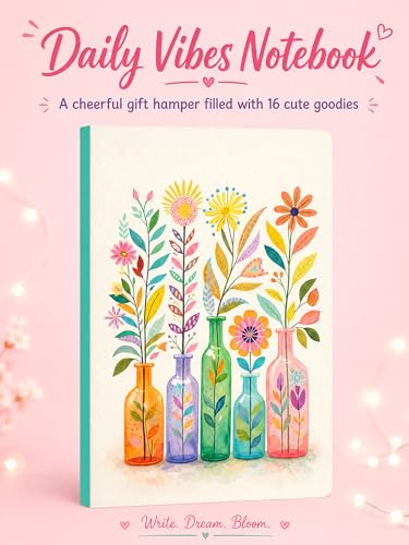 Image of Doodle Magic Moments Gift Hamper for Girls | 16 Cute Goodies with Notebook, Floral Desk Stand, Stickers, Photo Frame, Magnets, Key Ring, Pen, Thoughtful Card, Notecards & Chit Pad | Ready-to-Gift Birthday Hamper | Gift Set for Teens, Best Friends & Sisters