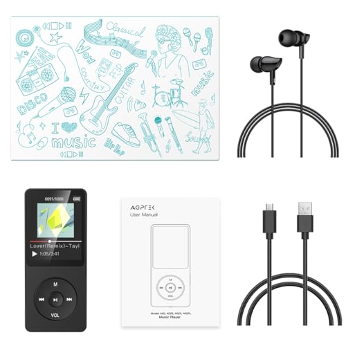 Image of AGPTEK A02 32GB MP3 Player, 70 Hours Playback Music Player(Black)