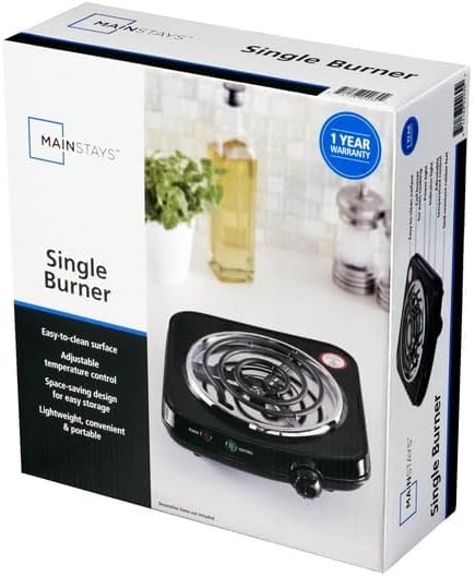 Estufa Eléctrica Portátil de 1 Puesto, Control de Temperatura, Negro, 110V miniatura 5