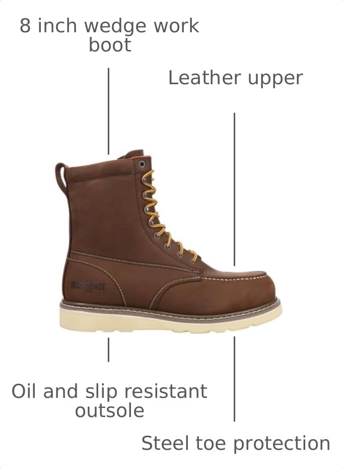 Image of Iron Age mens Reinforcer 8 Inch Electrical Steel Toe Work Boots