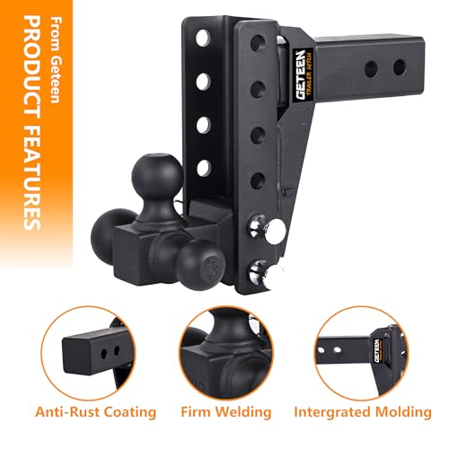 Geteen G25 Adjustable Trailer Hitch Fits 2.5'' Receiver,7-Inch Drop/Rise,Heavy Duty Tow Hitches (18,500 Lbs Gtw) Truck Hitch Tri-Ball Mount (1-7/8 Inch X 2 Inch X 2-5/16"),For Rv Towing thumb #5
