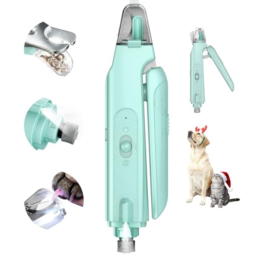 Image of CATPICK 2-in-1 Cat Nail Clippers & Dog Nail Clippers Trimmers for Large Medium Small Dogs Cats Claw Trimmer Quick Sensor and Safety Guard USB Rechargeable with 2 LED Lights Dogs Nail Trimmer
