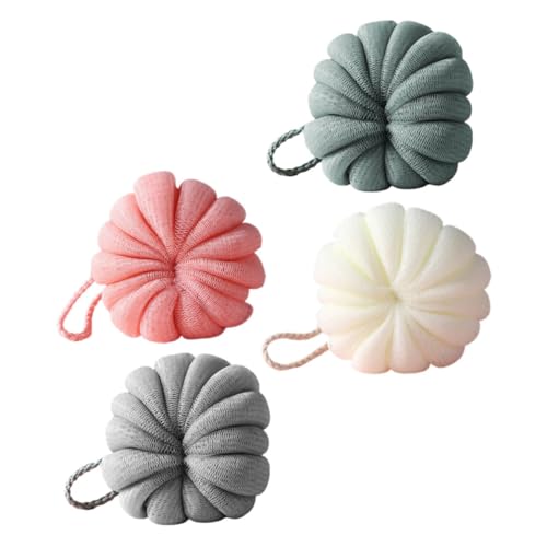 FOMIYES 4 Piezas Bolas De Baño De Calabaza Esponja De Baño Exfoliante Esponjas Para Platos Frotamiento En El Baño Piscina Burbuja Esponja De Lavado Bañera Esponja De Ducha Educación Física
