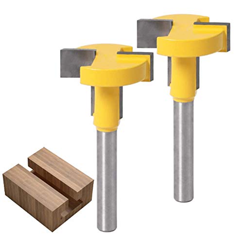 WSOOX 6mm mango Fresa Set con Ranura en T, Brocas Fresa de Carburo Cementado para Fresado de Madera dura, Corcho, Procesamiento de Madera Sintética