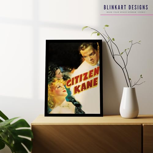 Image of BLINKART Citizen Kane (1941) Movie Poster Frame 8x12 Inch | Premium 300 GSM Paper Wall Print | Vintage Film Artwork for Home, Bedroom, Living Room, Office | Framed Photo Decor
