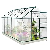 STABLE BASE & GROUND ANCHOR: The EAGLE PEAK walk-in greenhouse comes with a heavy-duty galvanized base to support the house frame. The unique ground anchor design helps bury it deeply in soil to add extra stability. PREMIUM MATERIAL: The outdoor hobb...