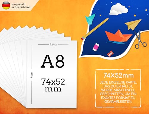 250 Karteikarten Blanko Visitenkarten - Papier Karten, Karteikarten, Spielkarten, Lernkarten, Visitenkarten Papier für Lernen Gedächtnis - Memokarten, Notizkarten, Lesezeichen