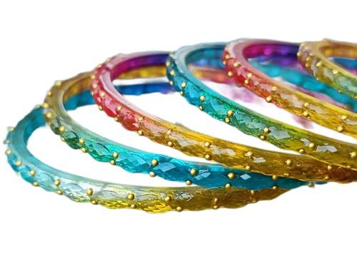 Image of JPS Plain and Glossy Finished Raindrop Glass Bangles Set for Women & Girls | Traditional Ethnic Chudi for Wedding, Party & Regular- Set of 12 Pcs of One Colour | Wedding Special