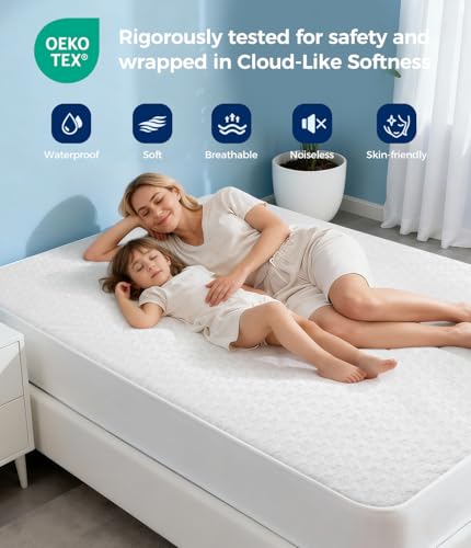 AVIKEN Waterproof Mattress Protector Queen Size, Soft Breathable Mattress Pad with Deep Po - image 5
