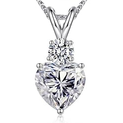 Moissanite Necklace for Women, 925 Sterling Silver Necklace