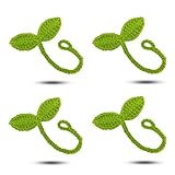 Nanchroadly 4 PCS Crochet Leaf Sprout Cute Knitted Leaf Sprout Crochet Accessories Headphone Accessories for Bookworms, Headphone Accessory and Cable Tie