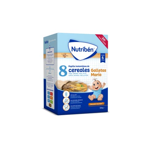 Nutribén Papilla 8 Cereales Galletas Maria, Vitaminas Y Calcio, 600g Nutribén Papilla 8 Cereales Galletas Maria, Vitaminas Y Calcio, 600g