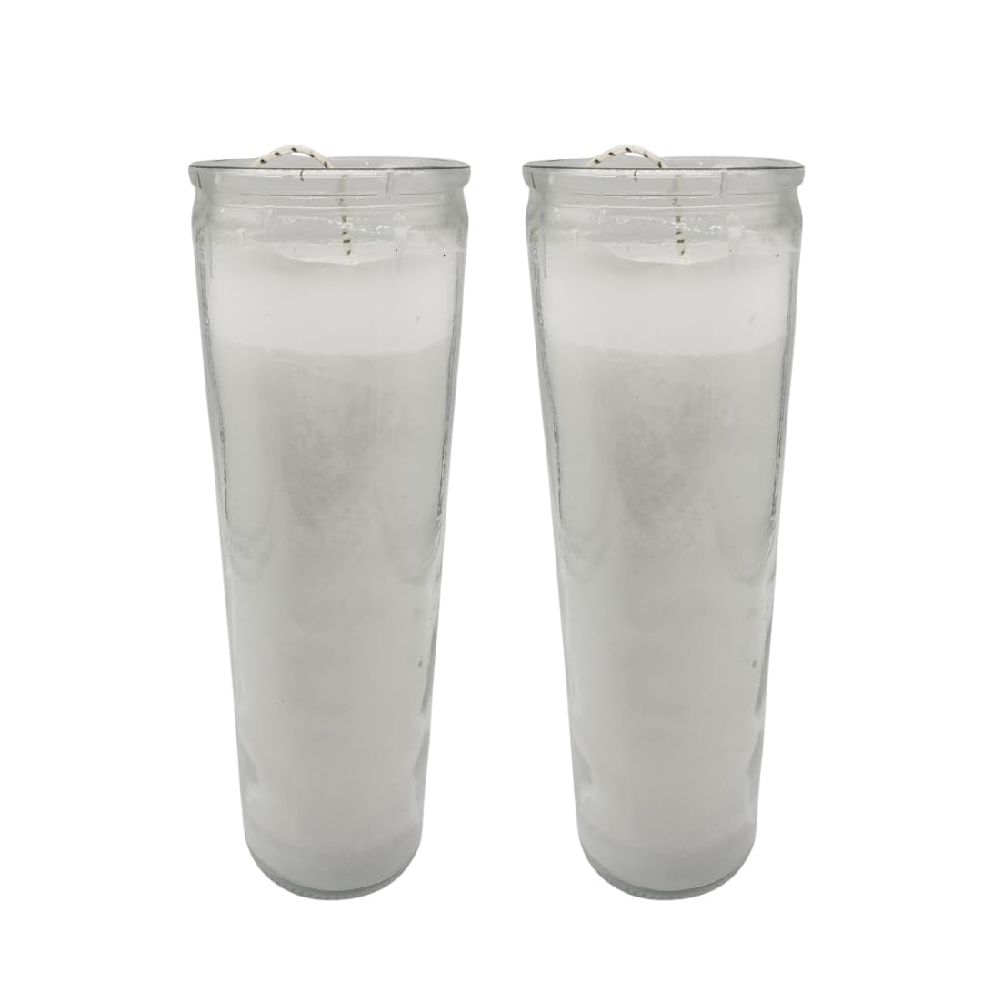 Generic Plain White Glass Candle 2 Pack