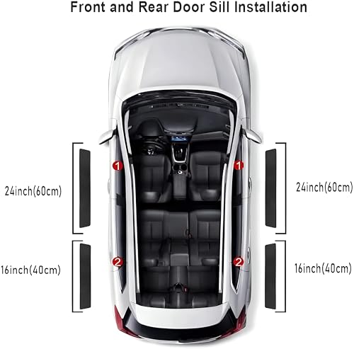 Image of Automobile Carbon Door Sill Protector Creta, Set of 4, Anti-Scratch Protection