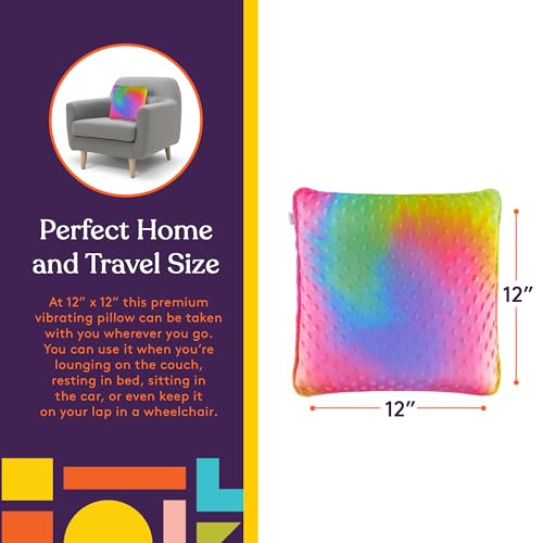 Image of Special Supplies Vibrating Pillow Sensory Pressure Activated for Kids and Adults, 12 inch Plush Minky Soft Cover, Textured Therapy Stimulation Bumps-Vibrations, Music & Voice Recording (Multiple Colors)