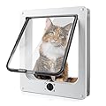 Large Cat Flap 4 Way Locking Cat Flap Door, Fast Installation, Magnetic Pet Door with Telescoping Frame and Heavy Duty Quiet Magnetic Frame for Cats, Kitties and Small Dog (27.5*24*6cm)