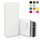 iPhone SE, 5s and 5 Case, Snugg Apple iPhone SE, 5s and 5 White Leather Pouch Case [Card Slot] Apple iPhone SE, 5s and 5 Pouch Case Cover Executive Design