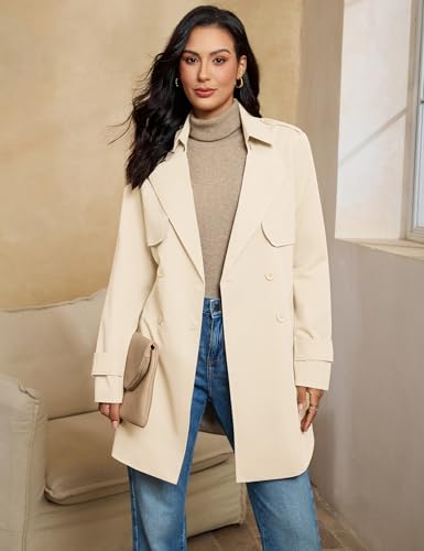 Luvamia Women's Turtledove Trench Coat, X-Large: Stylish Fall & Spring Jacket - Image 2