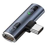 Jadebones USB C Splitter with 100W Fast Charging, Dual USB C Headphone and Charger Adapter Dongle for iPhone 16/15 Series, iPad, MacBook, Galaxy S24/S23 and More (Grey)