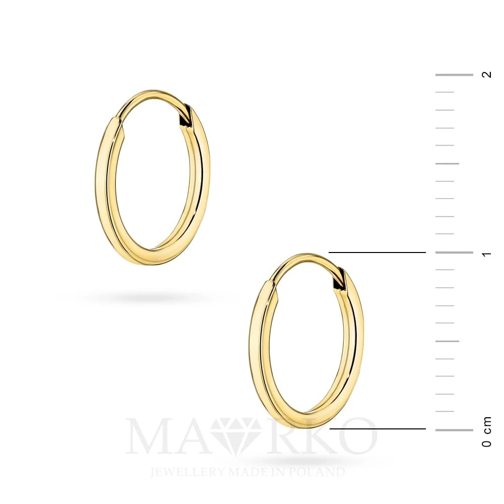 MARKO Elegante Echtgold 333 Creolen Damen 10mm – Zeitlose Gelbgold Ohrringe