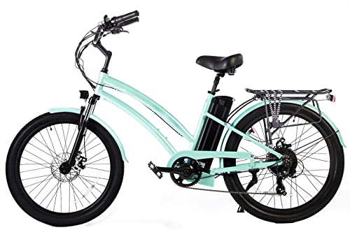 26' Step-Thru/Step-Over Beach Cruiser Electric Bicycle Women City E-Bike...