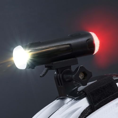 Fahrradhelm Licht Vorne und Hinten: Helmlicht Vorne und Hinten bis zu 200LM, Helmhalterung Licht, IP66 wasserdicht, 5 Blinklichtmodi, wasserdichte...
