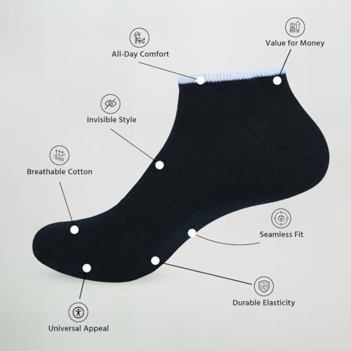 Image of BALENZIA No Show Socks Womens |Pack of 10| Low Cut Ankle Non Slip Footie for Flats Sneaker Slip On Loafer Thin Summer Sock
