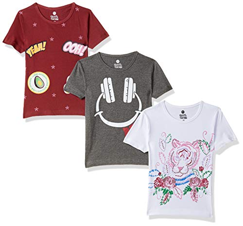 Image of Cloth Theory Girl's Checkered Regular fit T-Shirt (Combo Pack of 3)