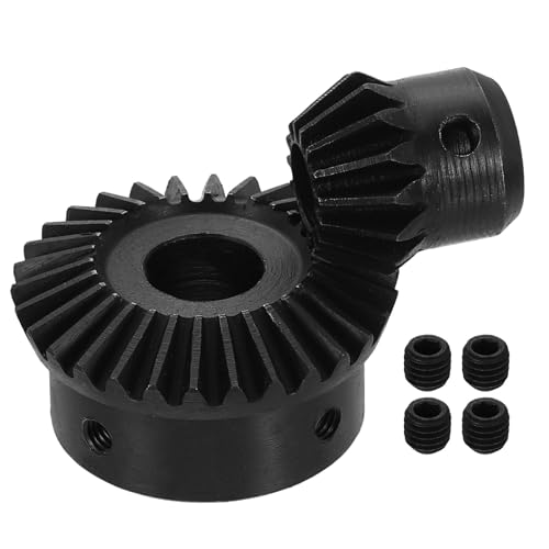 QUARKZMAN 2 Stück Kegelradsatz 15 Modul 12 (15Z/30Z) Gehärteter Stahl Geradkegelrad 90 Grad Lenkmotorgetriebe (10/14mm Wellenloch)