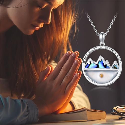 Mustard Seed Necklace - Stainless Steel Faith Mountain Jewelry for Women & Men3