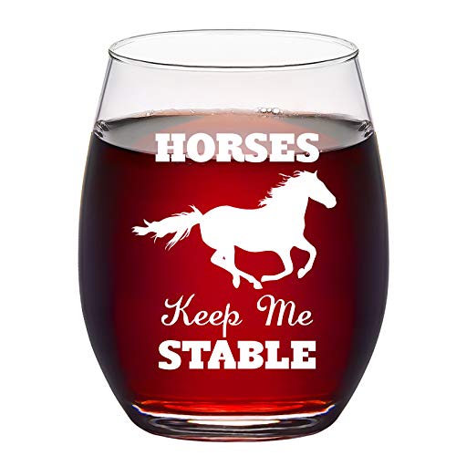 Futtumy Horses Keep Me Stable 15oz Stemless Wine Glass