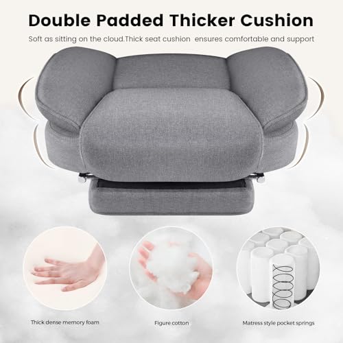 IWMH Executive Office Chair with Footrest, Big and Tall Ergonomic Desk Chair, Heavy Duty Computer Chairs 200KG with Adjustable Headrest, Armrests, Lumbar Support, High Back (Grey) - Image 7