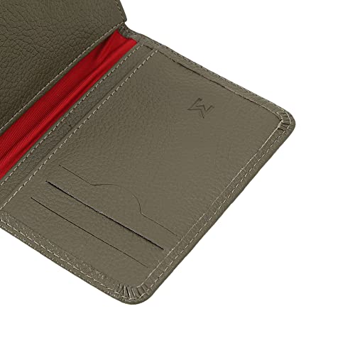Carteira de Couro Legítimo Feminina Cartões Rg Cnh Mariart 649F (Verde Militar)
