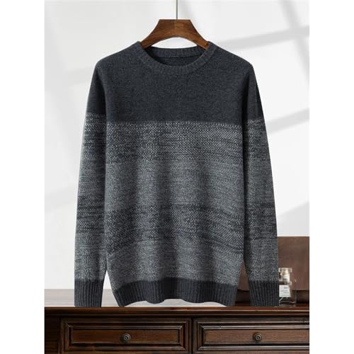Men's Gradient 100 Percent Cashmere Sweater O-Neck Thick Pullover Winter Casual Warm Long Sleeve Knitwear Cashmere Tops2