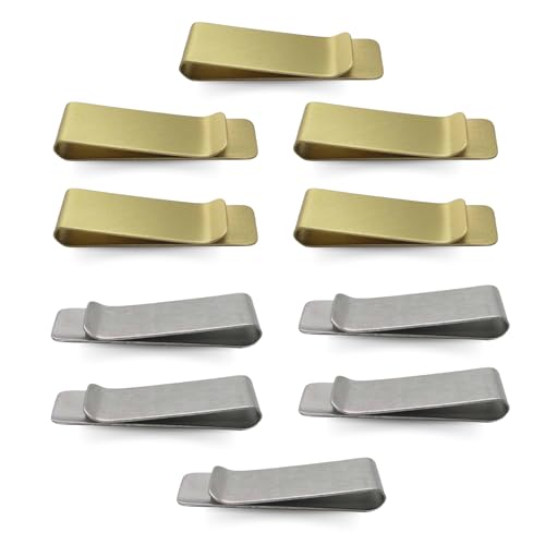 Stainless Steel Money Clip Set - Pack of 10, Gold & Silver Money Clip Wallet - Slim, Elegant, Lightweight Money Clips in Bulk - Credit Card & Cash Wallet Alternative for Men & Women