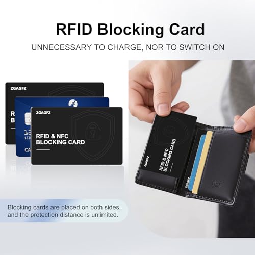 6 Pack RFID Blocking Card, NFC Debit Credit Card Passport Protector, Entire Wallet Protection Blocker Set for Men & Women, Smart Slim Design Perfectly fits in Wallet and Purse-Black (6)4
