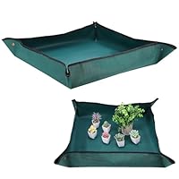 Veemoon Non-slip PVC Repotting Mat for Indoor Plants Gardening Potting Tray Soil Containment Pad for Succulent Transplanting and Mess Control Portable Green Planting Mat