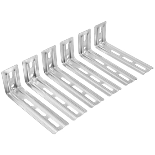 ABOOFAN 6pcs Adjustable Slotted L Angle Bracket Curtain Installation Accessories Curtain Rod Bracket Accessories 4.52 X 1.73 X 1.12 Inch