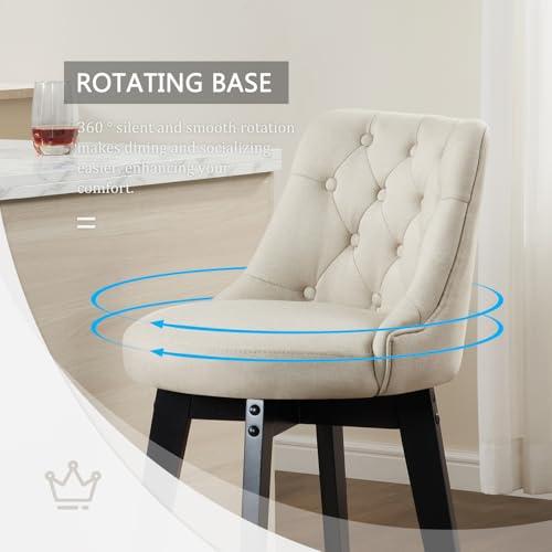 Swivelbarstoolssetof4counterheightbarstoolswithbuttonbackfarmhousebarstoolsforkitchenislandcafepubbarcounterbeige Urban Country Home Decor Swivel bar stools set of 4 counter height bar stools with button back farmhouse bar stools for kitchen island cafe pub bar counter beige urban country home decor