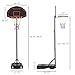 Soozier Portable Basketball Hoop Stand, 5.1-6.9ft Height-Adjustable Basketball System with 29'' Backboard and Wheels for Indoor and Outdoor Use, Black