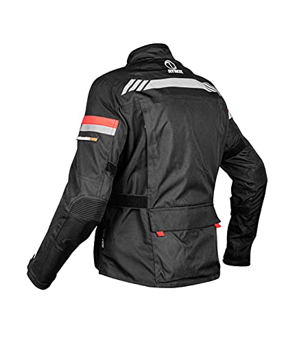 Image of Rynox Stealth Evo 3 Jacket - Motorcycle Touring Jacket | Impact Protection | Abrasion Resistance - Black, 4XL