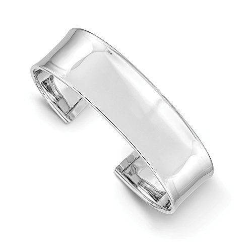 14k White Gold 18.5mm Cuff Bangle Bracelet Expandable Stackable Fine Jewelry For Women Gifts For Her
