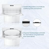 Hon&Guan 150mm Wetterschutzgitter mit Rückstauklappe, Weiß, Klimaanlage – Ansicht 2