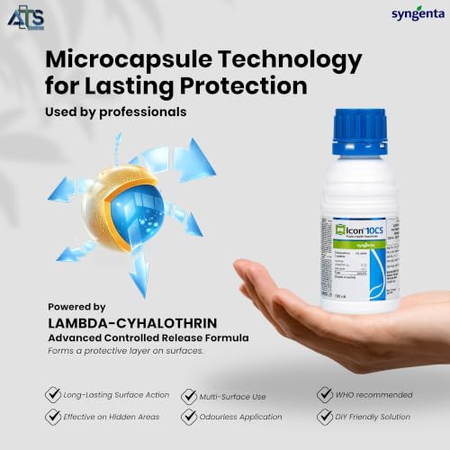 Image of Syngenta Icon 10 CS Mosquito Killer Liquid | Long Lasting Home Spray for Indoor & Outdoor Use 100ml | For Walls, Corners, Balconies & Mosquito Resting Areas