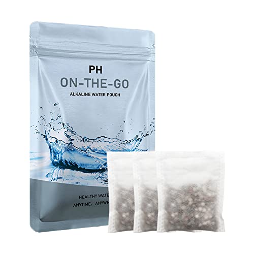 CUXFLS Portable Alkaline Water Filter Pouch for Your Bottle, Cup, Alkaline Water Filter System for Clean, High PH Water Alkalizer for Pure Drinking Water, Naturally Increases PH Levels (3 Pack)